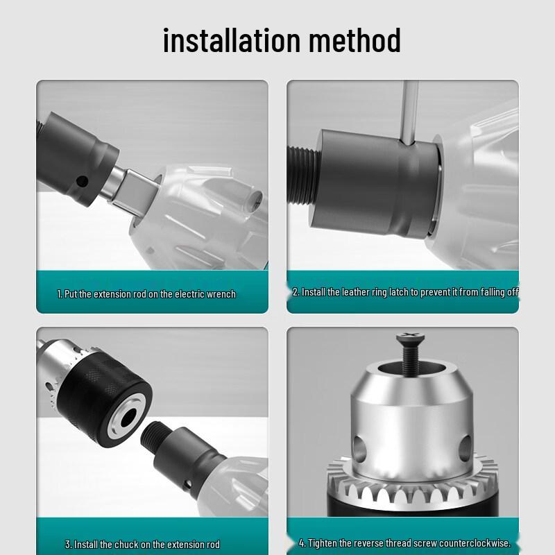Metal Drill Chuck & Electric Wrench Converter Kit