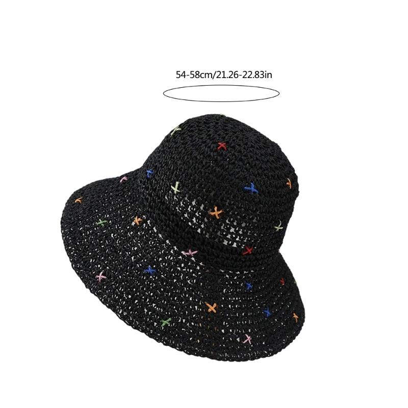 Hand Weaving Straw Hat Beach Getaways Beach Hat Breathable Sun Hat for Girl