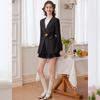 Damen V-Ausschnitt Strukturierter Ein-Knopf-Blazer