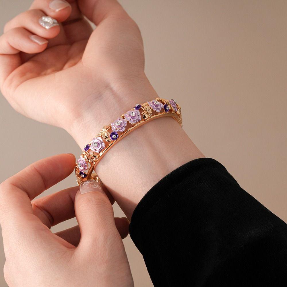 Double Bangle Vintage Cloisonne Bangle Chinese Women's Hand Bracelet  Jewelry Gifts