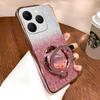 For Realme 15T Case with Liquid Glitter Quicksand Hourglass Stand Holder Luxury Shiny Gradient Plating Girls Slim for Realme 15T Back Cover