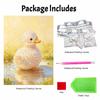 DIY 5D Pearl Bead Painting Kit with Frame Cute Pearl Duck Design Shiny Canvas Art for Bedroom Wall Decor and Special Gift Choice