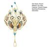 Women Brooch Sparkling Rhinestones Faux Pearl Phoenix Shape Lapel Pin Suits Coats Bags Scarves Badge Versatile Accessory