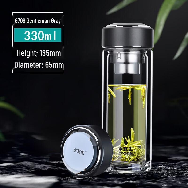 Shuiyisheng Double-Layer Portable Glass Tea Cup