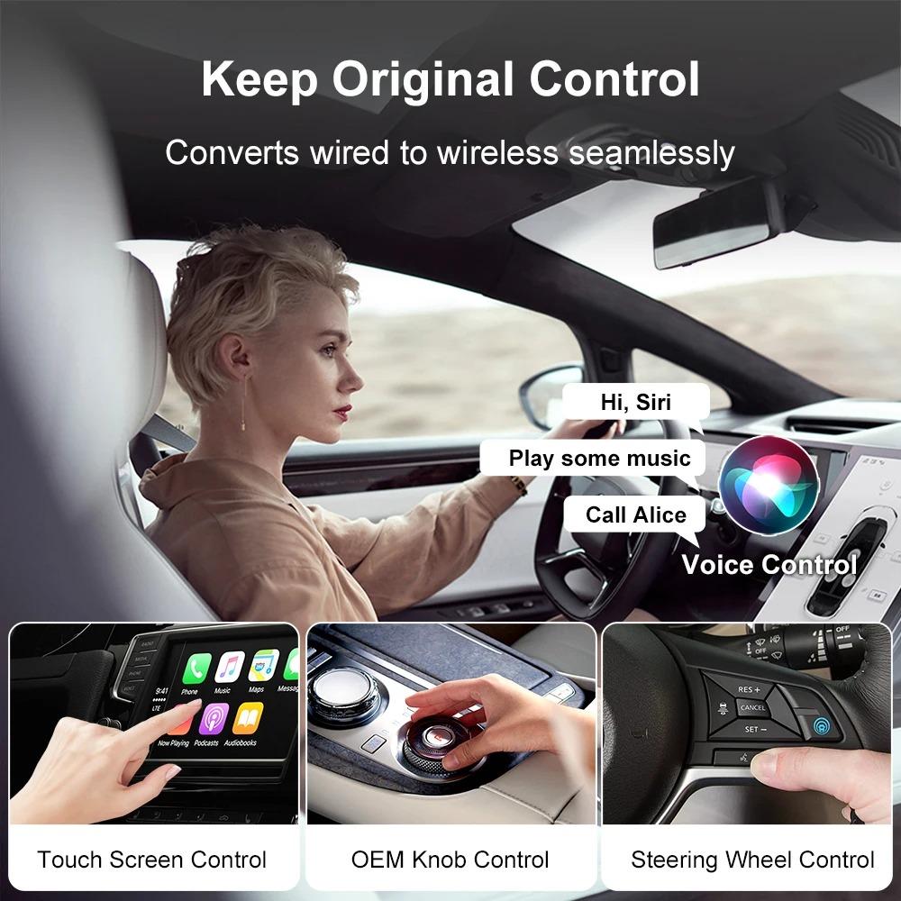 2 in 1 Mini Wireless CarPlay Adapter Android Auto Wireless Smart Dongle Kabelgebunden zu Drahtlos Car Ai Box für iPhone Android Handy für Toyota VW Peugeot MG