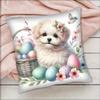 1pc Easter Puppy Cat Egg Pillow Case Square Bedroom Sofa Leisure Comfort Cushion Car Living Room Home Decoration