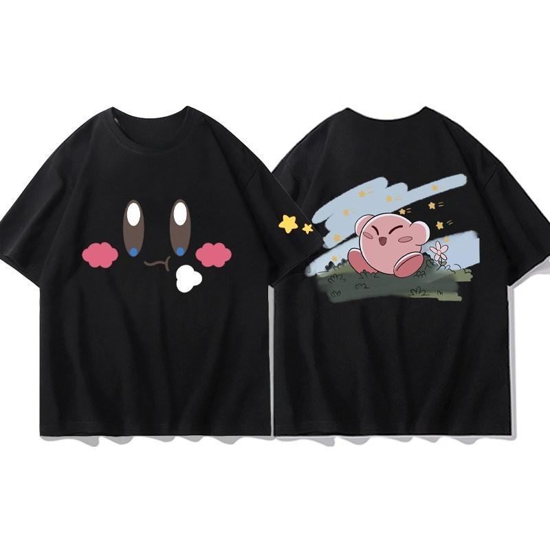 Adult and Children Kirby Face Expression Pure Cotton Y2KT TShirt Suitable for Staying Home or Going Out
