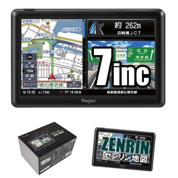 Regeo ZENRIN Portable Car Navigation Zenrin Map Safe Driving Speed Camera Traffic Enforcement Sudden Acceleration and Headlight Activation Made In