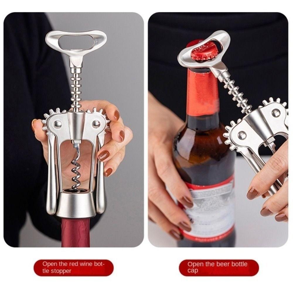 Stainless Steel Spiral Bottle Opener Wing Design Wine Cork Remover Wine Corkscrew  Restaurants