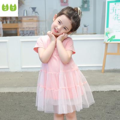 Baby Dress Cute Girl Princess Dress Short Sleeved Gauzy Dress