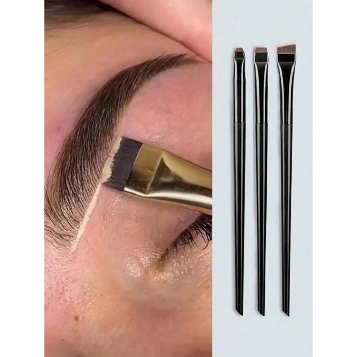 3pcs Makeup Brush Set, Including Angled Eyeliner Brush, Eyebrow Brush, And Ultra-Fine Eyeshadow Brush, Makeup Brush Set, Makeup Brush Kit, Makeup