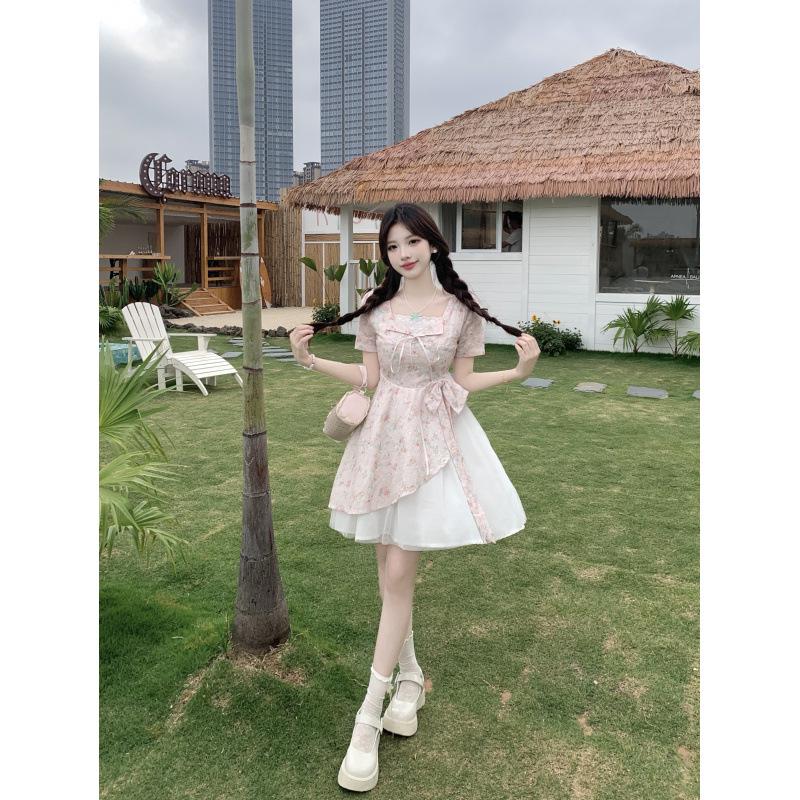 Princess Style Plus Size 2026 Sweet Summer Mesh Bow Dress