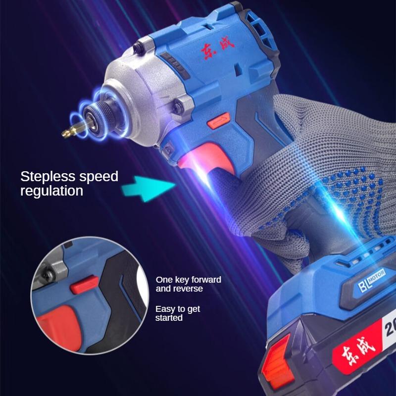 Dongcheng Børsteløs Slagskrutrekker DCPL198AM Litiumbatteri 20V Elektrisk Batch Oppladbar Husholdnings Elektrisk Skrutrekker