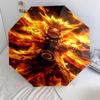 1 PC Automatic Folding Umbrella - Naruto Fire Sage Mode Pattern Portable Foldable Design With 8 Ribs Christmas Birthday Gifts