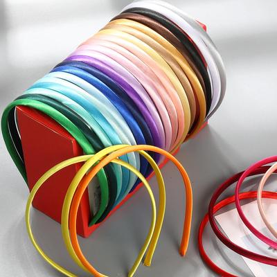 Sada saténových dětských čelenek v candy barvách 10MM