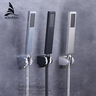 Stainless Steel Hand Held Shower Head Chrome Black Handshower Head Bathroom Faucet Accessories Single Function 811545