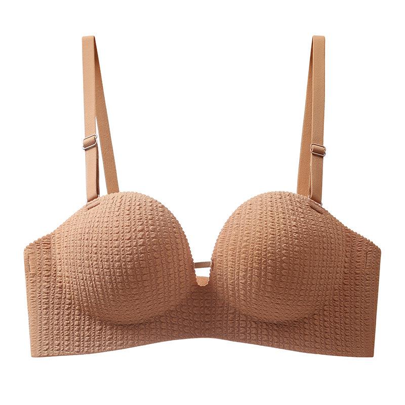 Nahtloser Push-Up-BH für Damen: Verbesserter Halt, Ohne Bügel, Auslaufschutz, Feste Schale, Seitenhalt, Einteiler-Design.