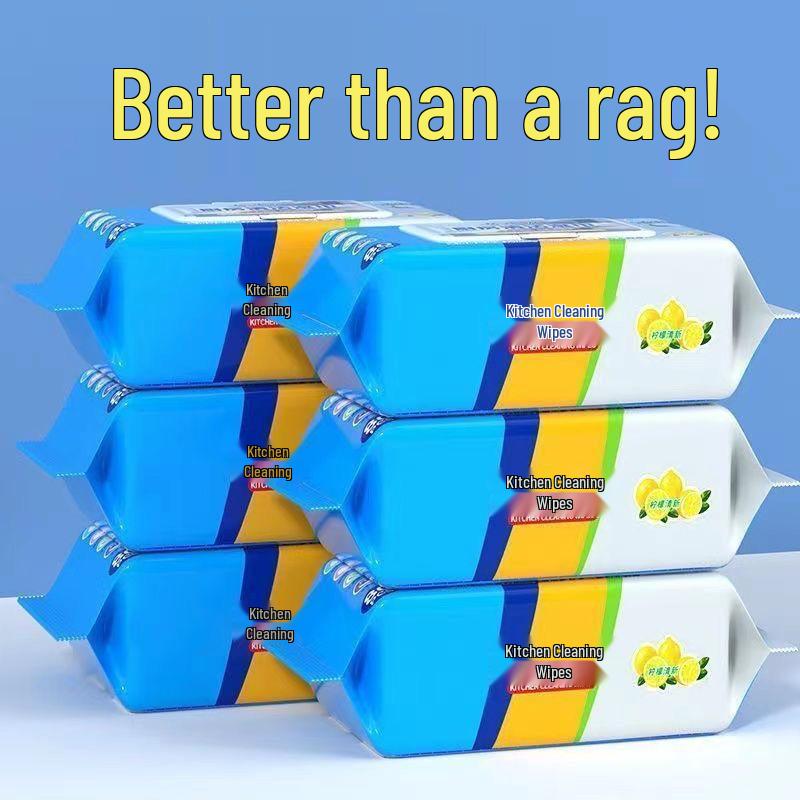 Thick Kitchen Degreasing & Stain-Removal Wipes for Range Hoods