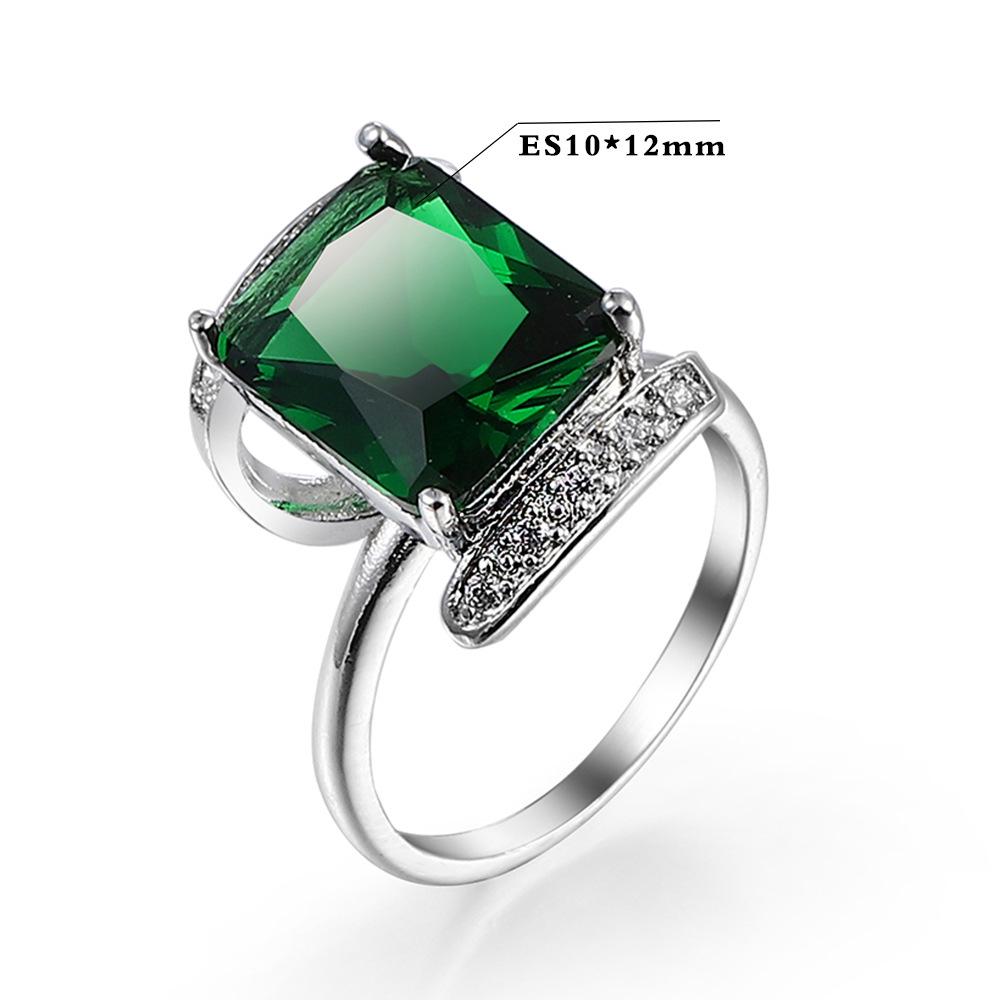 

Класичні жіночі ювелірні каблучки з синім цирконом SODROV 10 зелений