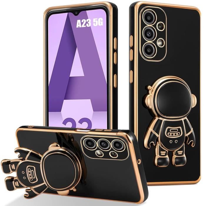Coque de protection - BOOLING - pour Samsung Galaxy A23 4G-5G - Motif Astronaute - Noir - Souple
