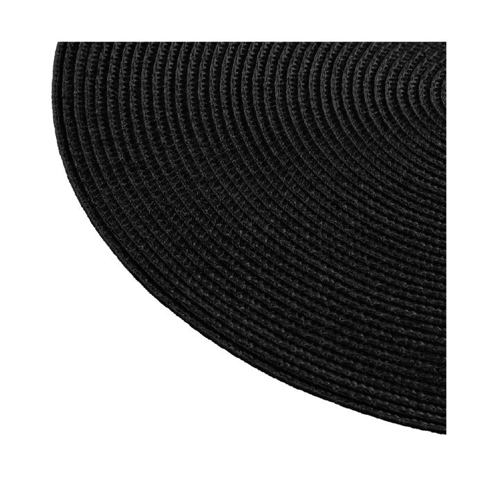 Set De Table - Tressé Rond - Noir - Diamètre 38 Cm - 100% Polypropylène