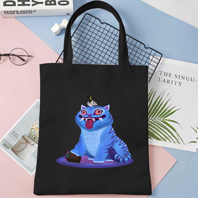 KPOP Demon Hunter Tiger Print Student Shoulder Canvas Bag Shopping Tote Bag KTB