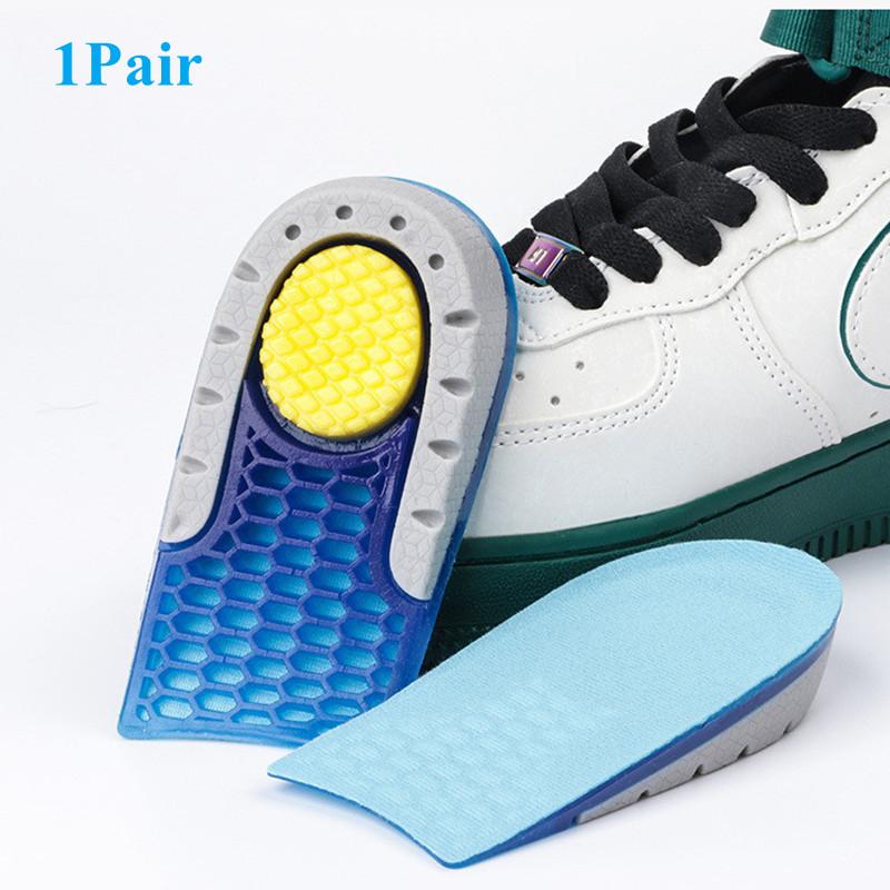 

Увеличивающая высоту полустелька Невидимая сотовая эластичная стелька для увеличения роста Силиконовый гель для мужчин женщин Мягкий комфорт Внутренний рост 1.5CM синий