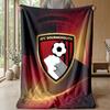 Bournemouth Football Print Flannel Blanket, Soft Warm Lightweight Throw Blanket for Sofa Bed Camping