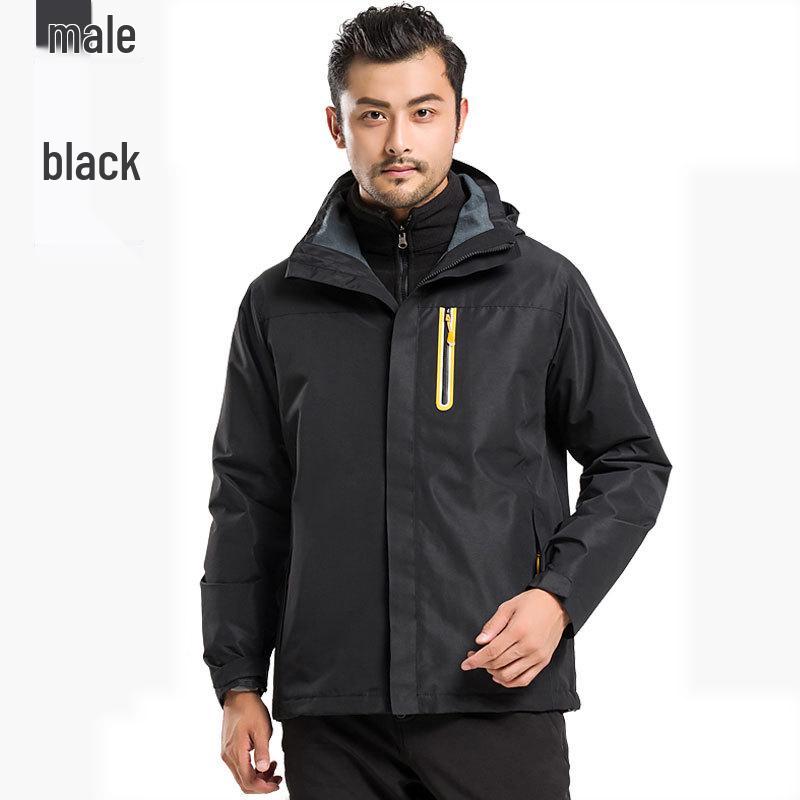 

Комплект ветрозащитной куртки 3-в-1 с флисовой подкладкой для пар: Мужская и женская плотная рабочая униформа Medium