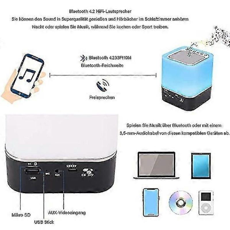 Bluetooth-Lautsprecher Wecker mit LED-Touch, Drahtloser Lautsprecher, Heim-Audio, Gadgets