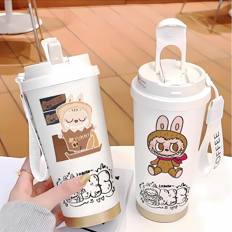 Slámkový hrnek na vodu Velká kapacita 316 Nerezová ocel Vysoká hodnota Termoska na dvojí pití Hrnek na kávu do auta