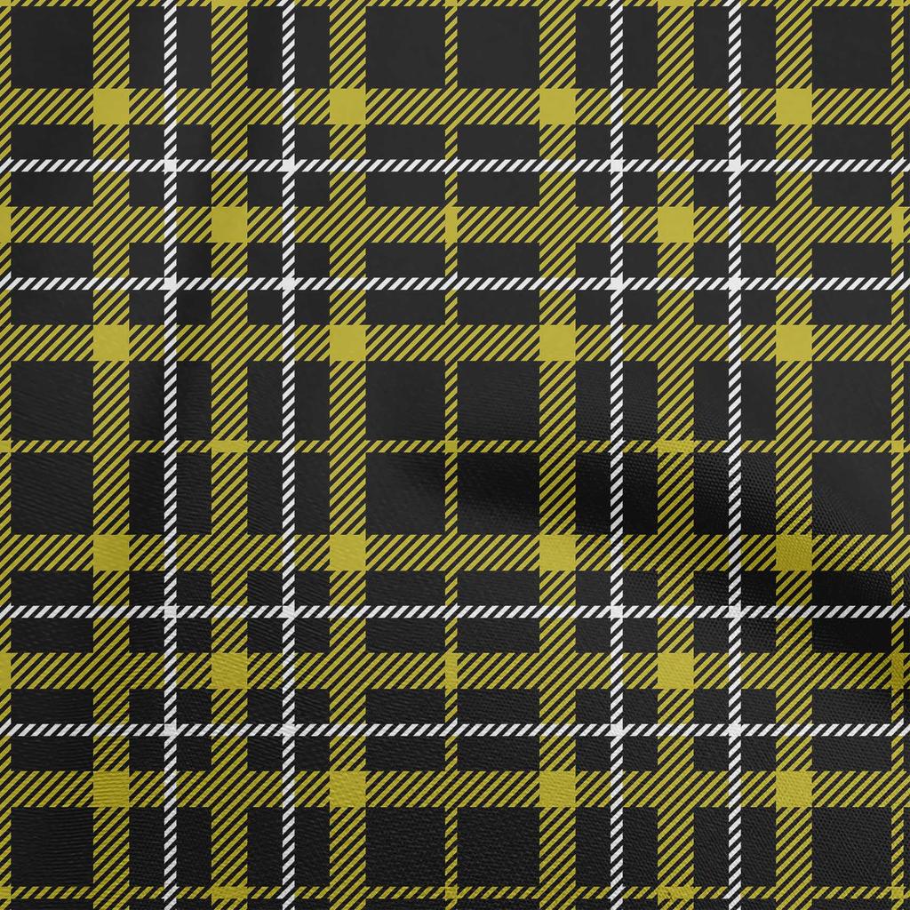 oneOone Cotton Flex Lime Green Fabric Tartan Fabric For Sewing Printed Craft Fabric By The Yard 40 Inch