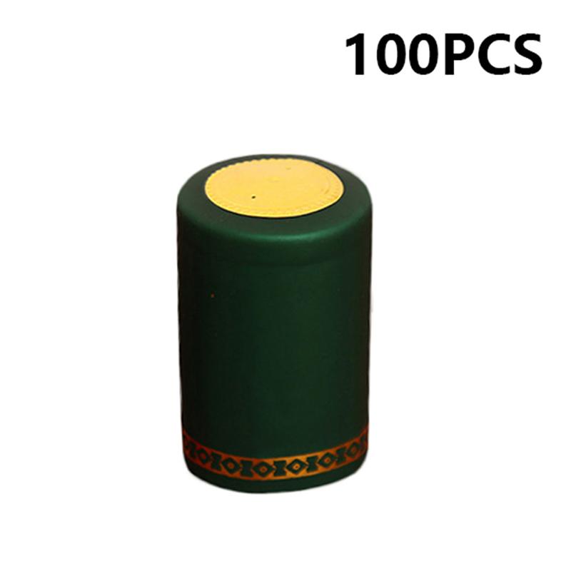 100Pcs Heat Shrink Capsules Wine Bottle Capsules Wine Heat Shrinkable Cap Wine Shrink Film Wrap For Straight Mouth Bottle