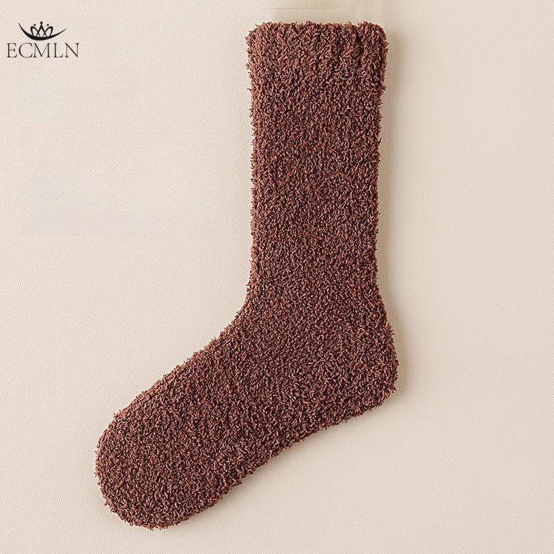 Coral Fleece Socks Autumn and Winter Women's Mid-calf Socks Non-shedding Fleece-lined Warm Sleep Socks Floor Socks