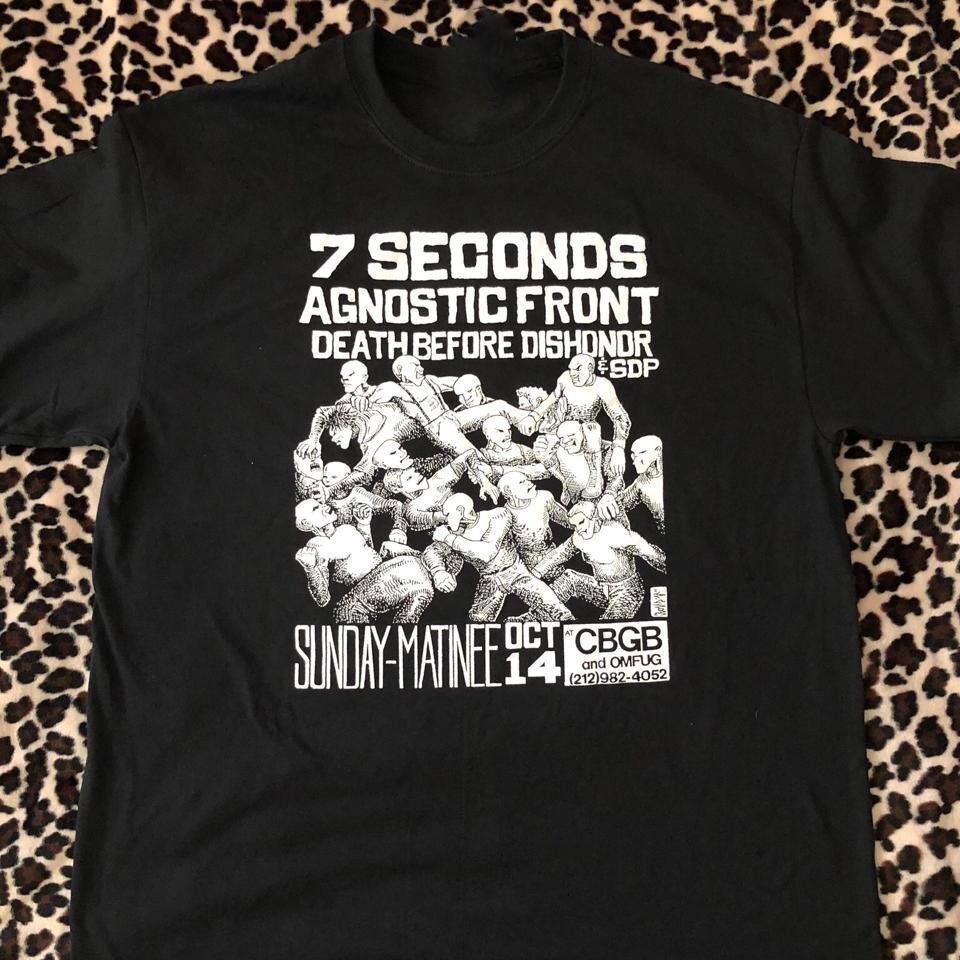 Vintage 7 Seconds Agnostic Front Flyer Black TShirt Cotton Unisex S5XL MO278 Unisex T-Shirt XXXXL