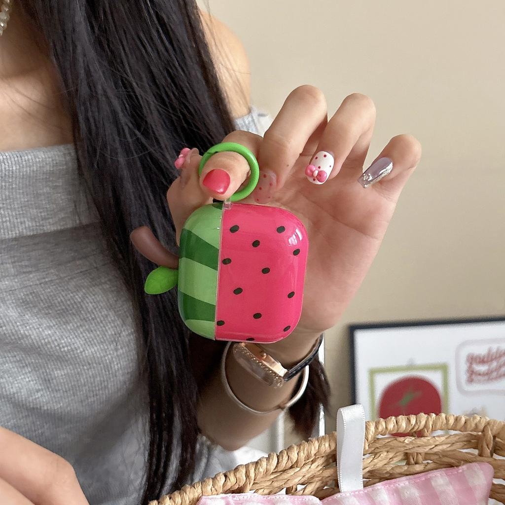 Einfaches schickes Wassermelone Erdbeere Tomate Fruchtmuster Schutzhülle für AirPods 1 2 3 4 Pro 2 Pro 3