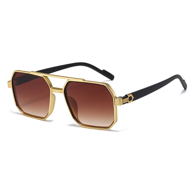 Lunettes de soleil aviateur carrées élégantes à double pont 2026 - Mode unisexe pour hommes et femmes