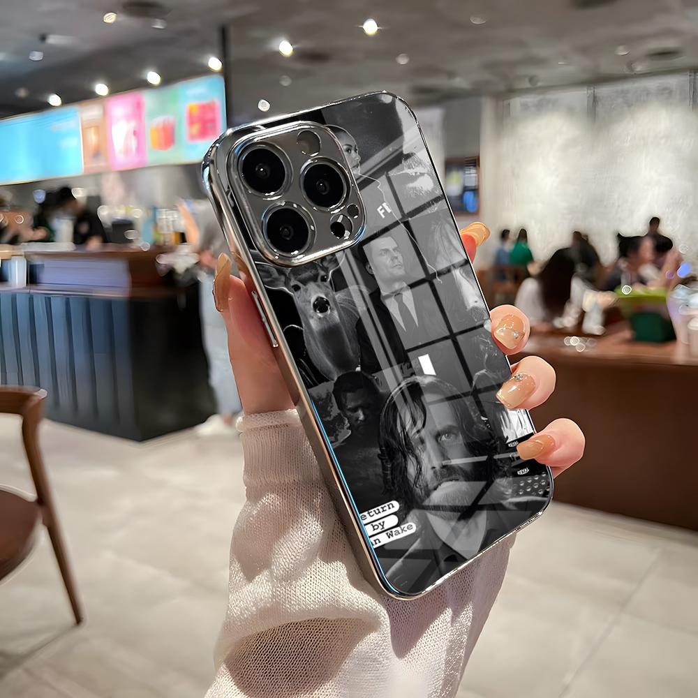 A-Alan Wake 2 Game Phone Case For IPhone 17 Pro Max 15 Pro 16 14 Plus 12 13 Mini 11 Pro Shockproof Electroplated Glass Cover