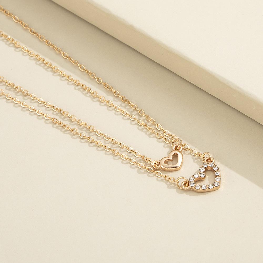 Double-Layer Love Diamond Necklace For Women, Design Sense Temperament Collarbone Chain Trendy Jewelry