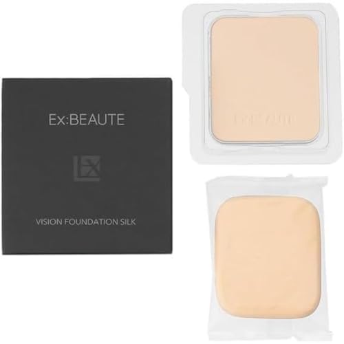 EXBEAUTE Official Beauty Serum Powder Foundation Vision Silk Pore Cover Resistant Sweat Sebum Long-lasting Made Japan (Ochre 01 Bright Impression