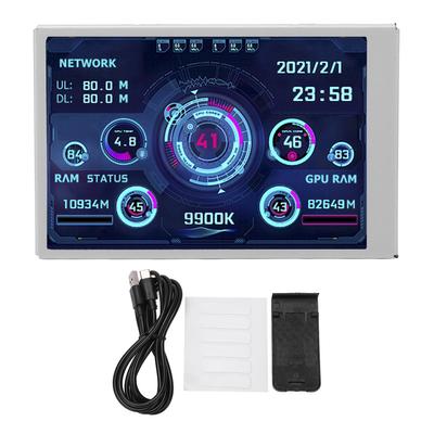 Mini Monitor 3.5in Display Screen USB Type C IPS Full View Computer Accessory for Work