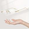 2pcs Fashionable and elegant frameless metal glasses - lightweight and durable metal material for daily business use