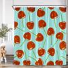 Summer Pink Fruit Shower Curtain Strawberry Cherry Peach Watermelon Shower Curtain Girl Woman Polyester Bathtub Decoration
