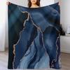 Luxuriöse Marineblau und Tiefblau und Roségold Schimmer Überwurfdecke Flanellstoff Mehrzweck Flauschige Anime-Decken
