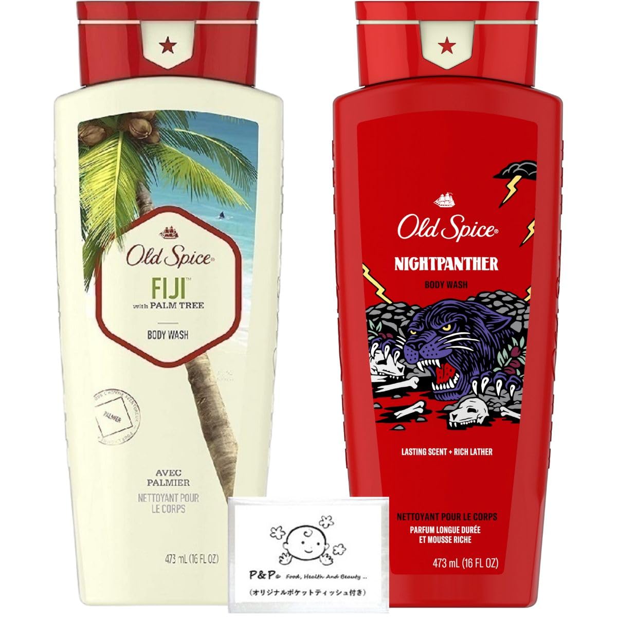 

Old Spice Body Wash Fiji 473 мл Night Panther 473 мл Мыло для тела Оригинальный импортный продукт с бонусом [Набор 2] +
