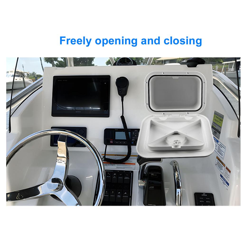 Boat Embedded Storage Marine Boat Storage Box ABS 37.5X27X17.5cm Boat Embedded Storage for Bait Fishing Gear Tools White