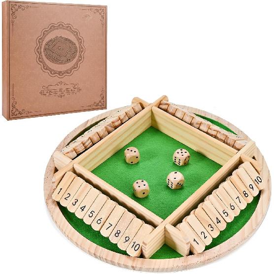 

Игра Закрой коробку (2-4 игрока), Деревянная игра в кости Shut The Box, Деревянная настольная игра для взрослых детей, для семьи, класса, дома или бара