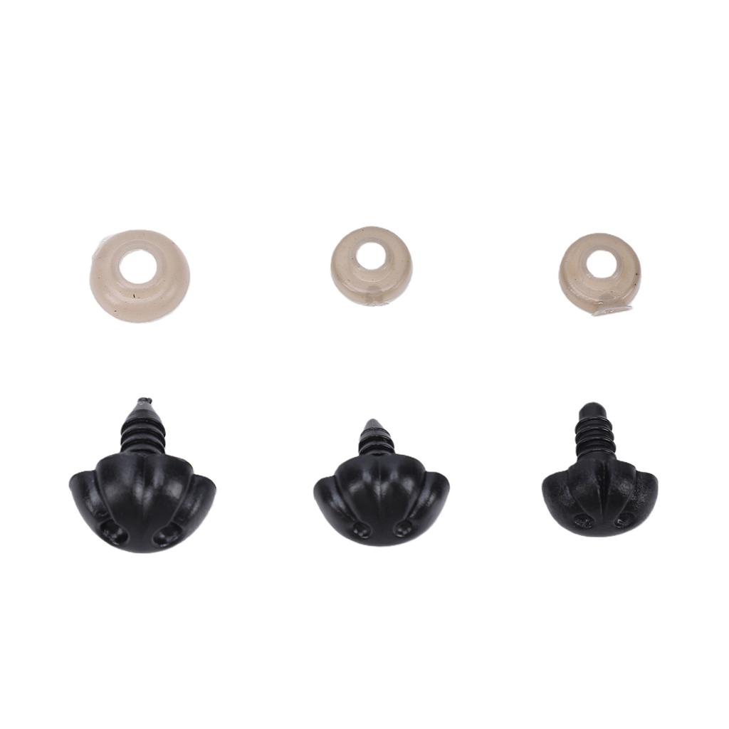 140Pcs Set   Noses Plastic 3 Sizes with Washers for Stuffed Animals Dogs Doll Making Black