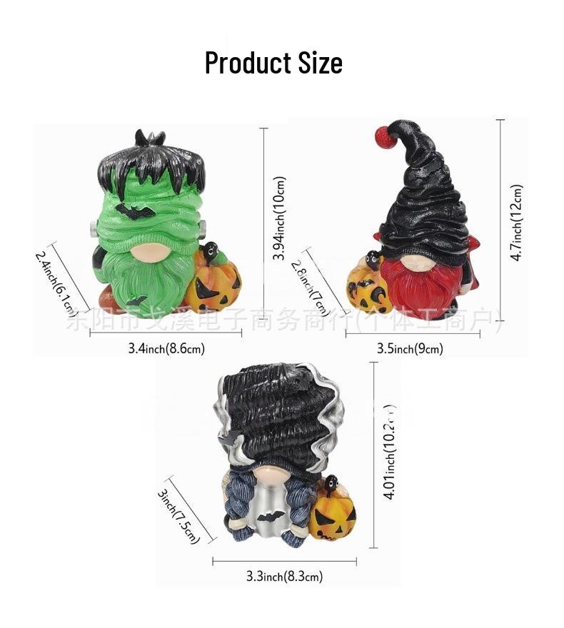 Festive Red-Beard Dwarf Monster Ornament with Dreadlocks for Halloween and Christmas