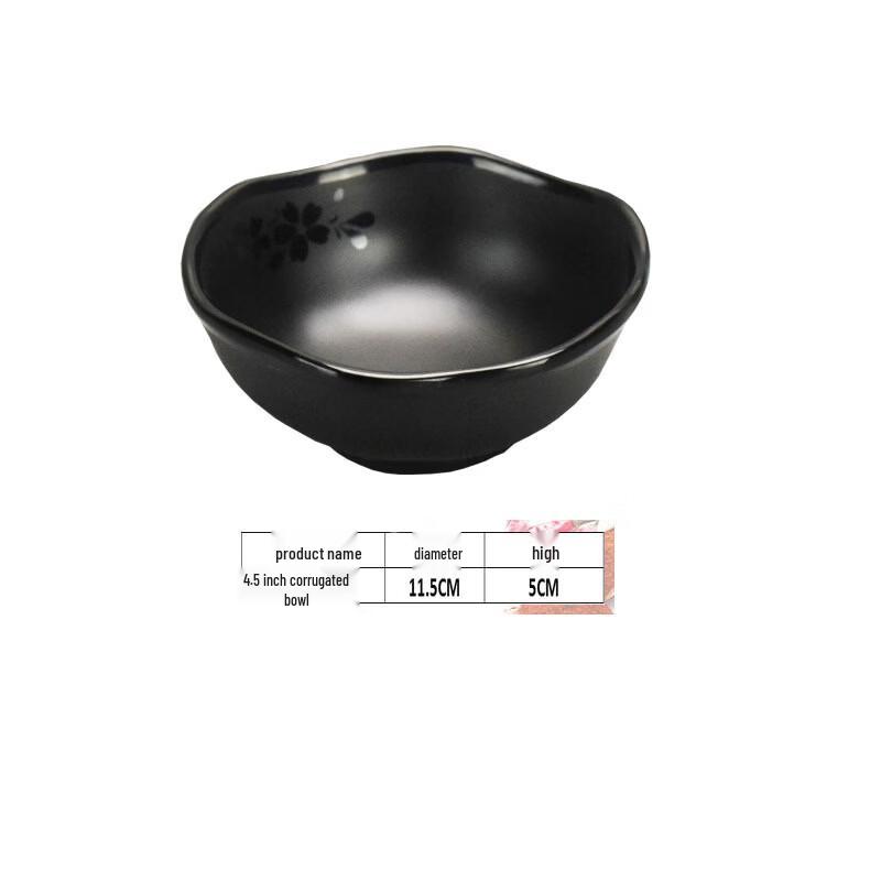 A5 Melamine Black Frosted Round Bowl